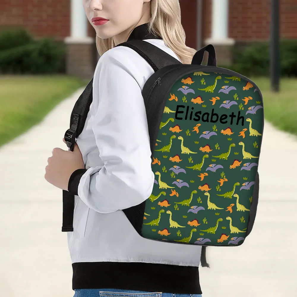 Custom Name Backpack Personalised Dinosaur School Bag for Boys Girls