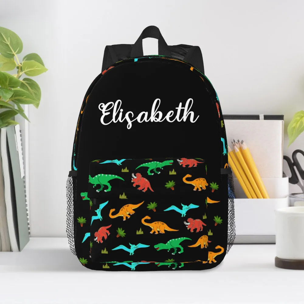 Custom Name Backpack Personalised Dinosaur School Bag for Kids