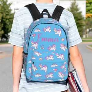 Custom Name Backpack Personalised Unicorn School Bag