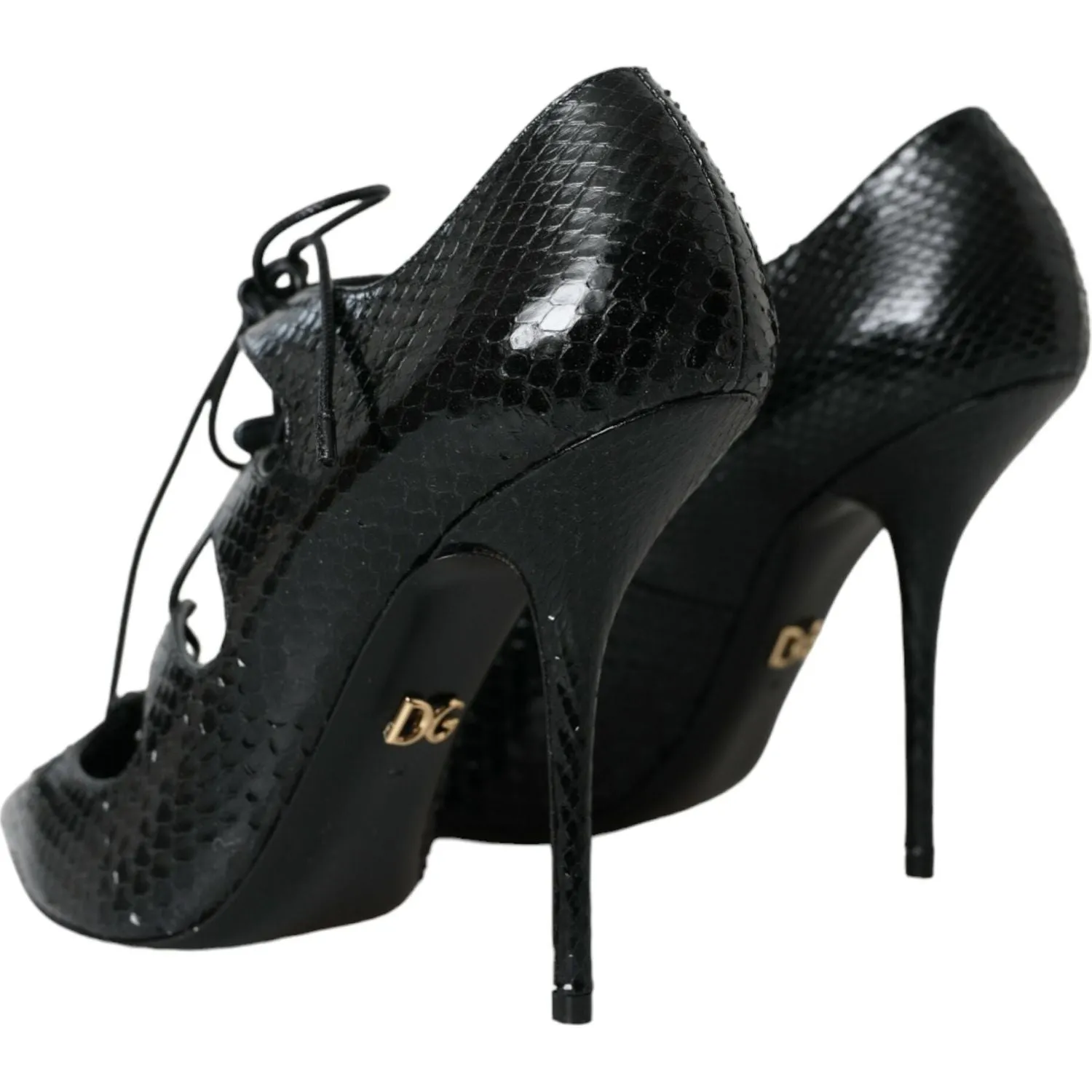 Dolce & Gabbana Black Python Leather Mary Jane Pumps Shoes