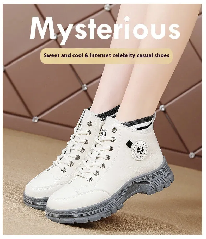 Fall High Top Sneakers White Internet Celebrity Student Casual Shoes