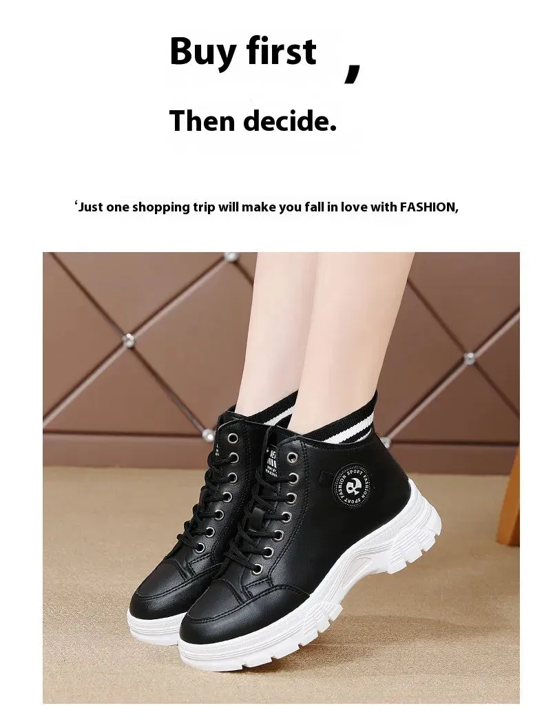 Fall High Top Sneakers White Internet Celebrity Student Casual Shoes