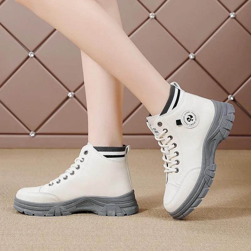 Fall High Top Sneakers White Internet Celebrity Student Casual Shoes