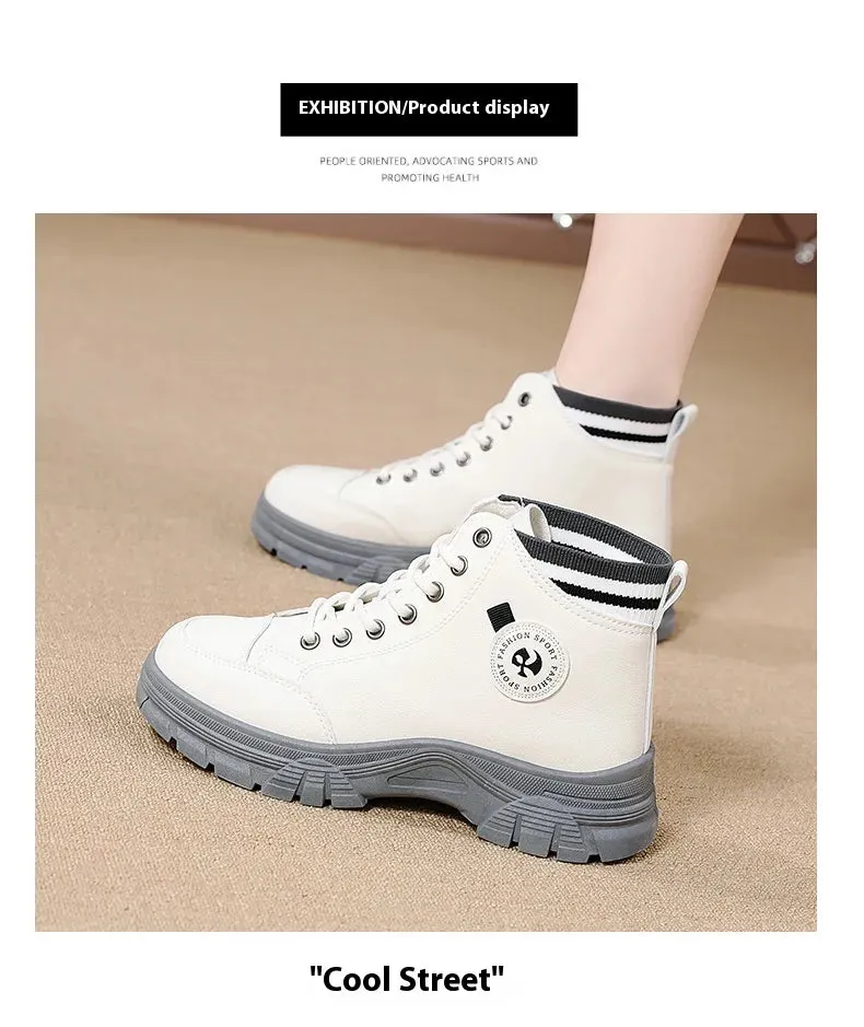 Fall High Top Sneakers White Internet Celebrity Student Casual Shoes