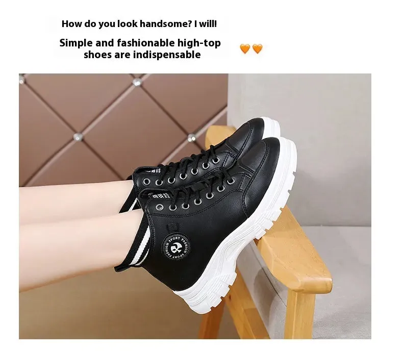 Fall High Top Sneakers White Internet Celebrity Student Casual Shoes