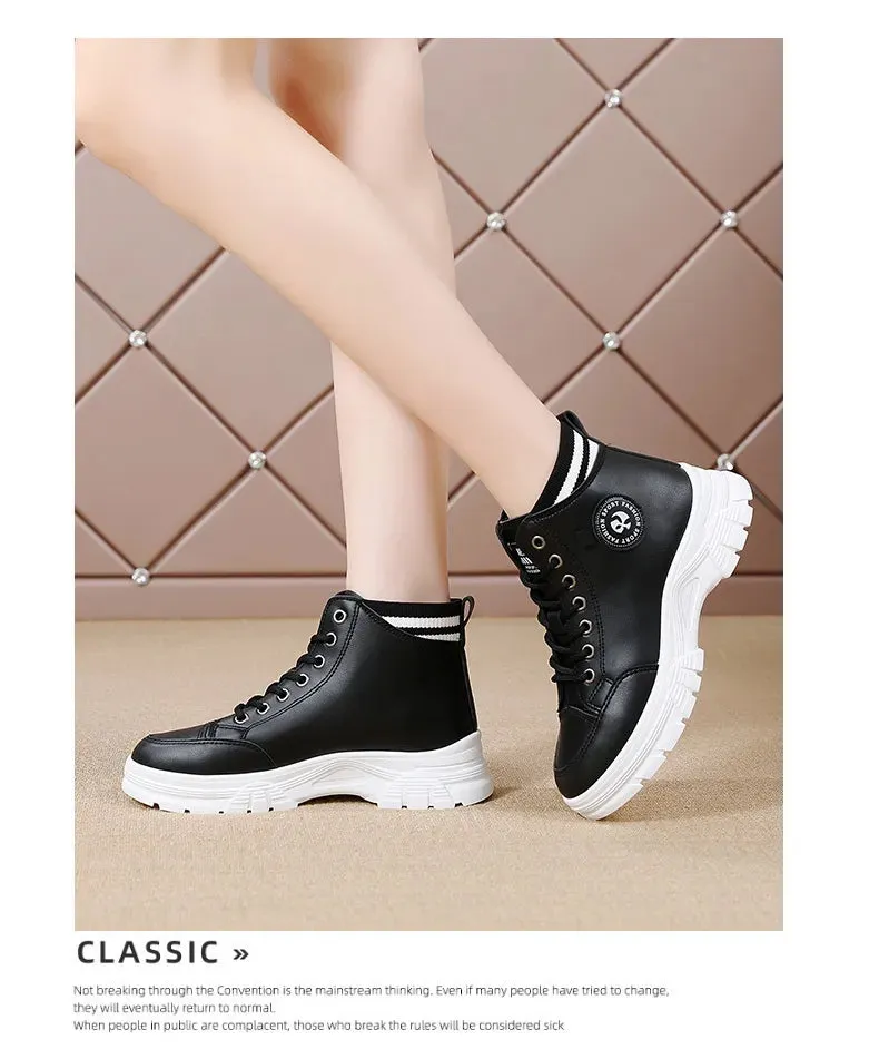 Fall High Top Sneakers White Internet Celebrity Student Casual Shoes