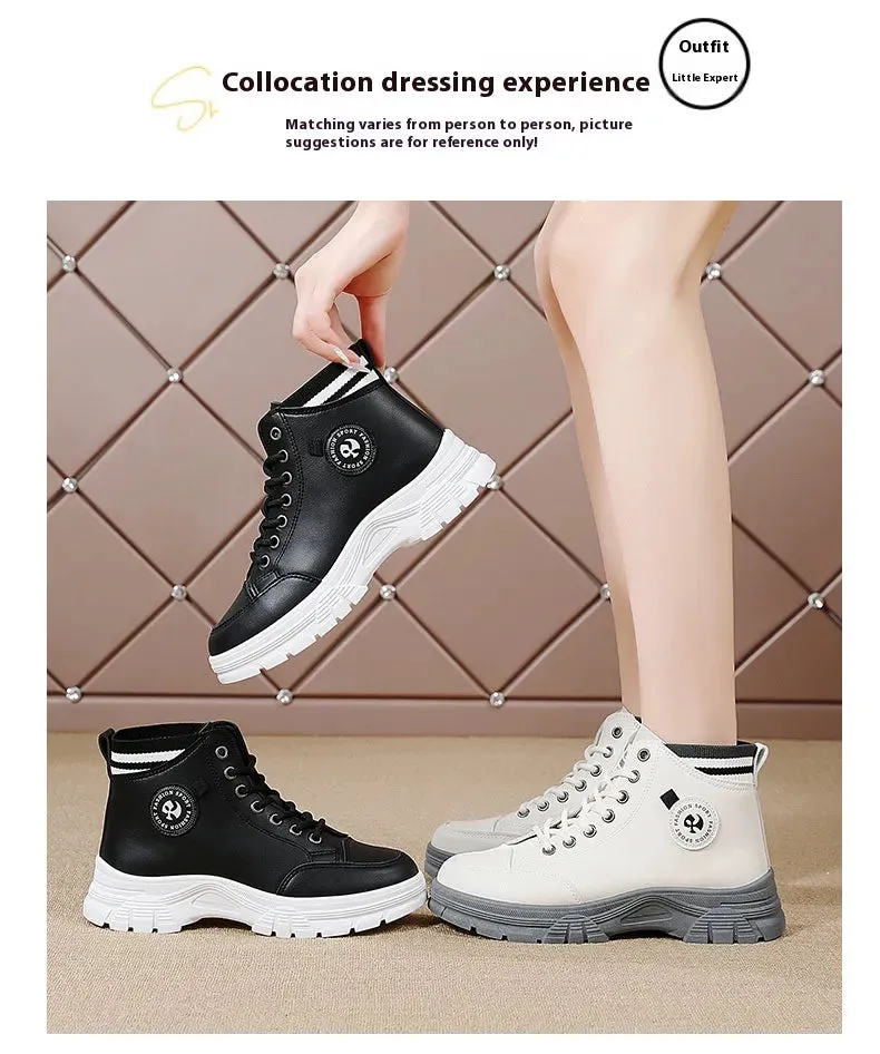 Fall High Top Sneakers White Internet Celebrity Student Casual Shoes