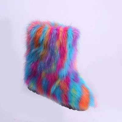 Fall winter fur womens boots