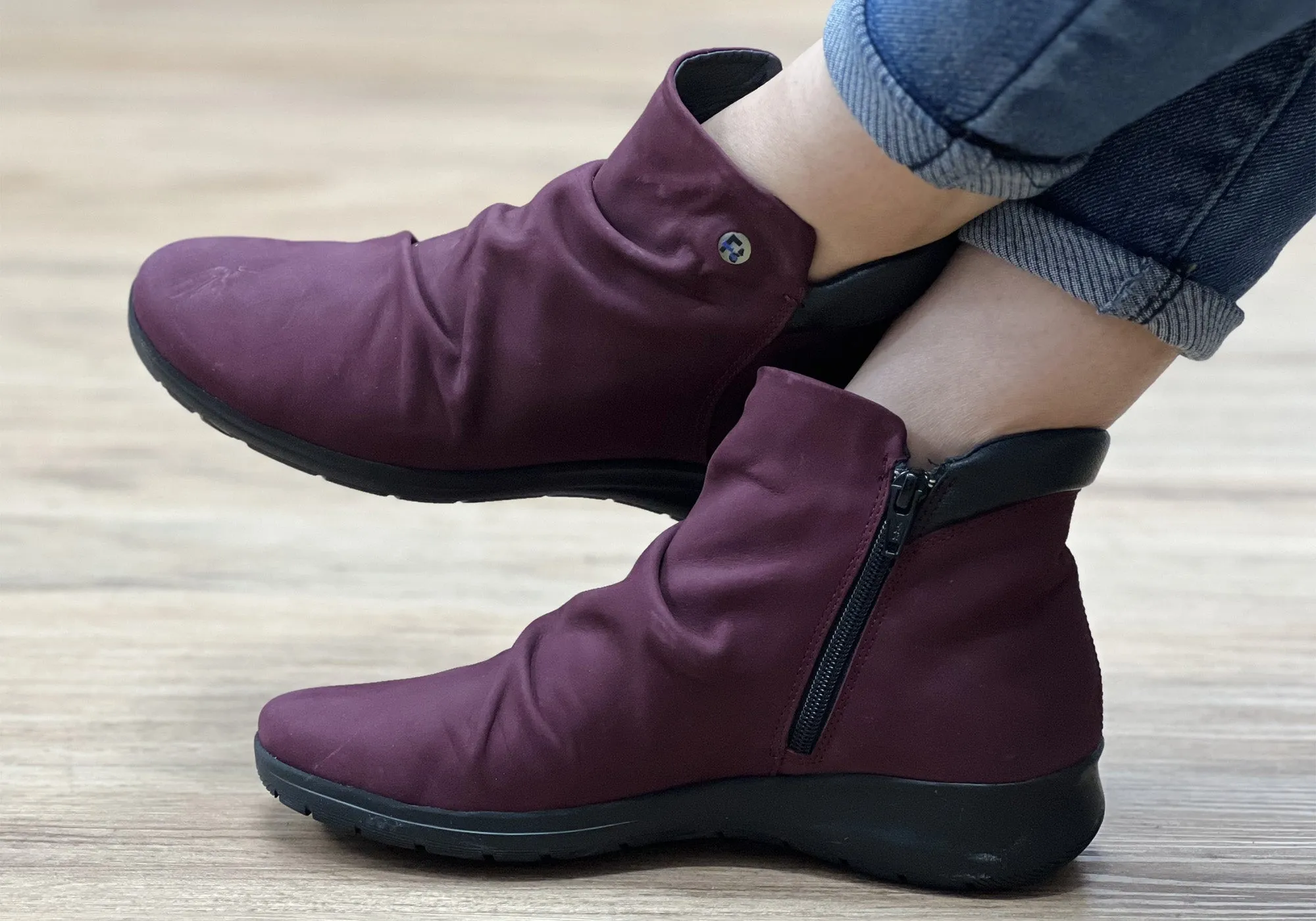 Flex & Go Melo Womens Comfortable Leather Ankle Boots Made In Portugal