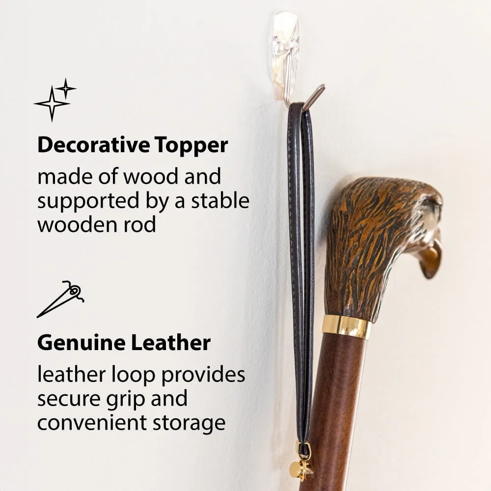 FootFitter Deluxe 28" Long Shoe Horn with Wooden-Style Eagle Handle