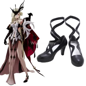 Genshin Impact La Signora Black Cosplay Shoes