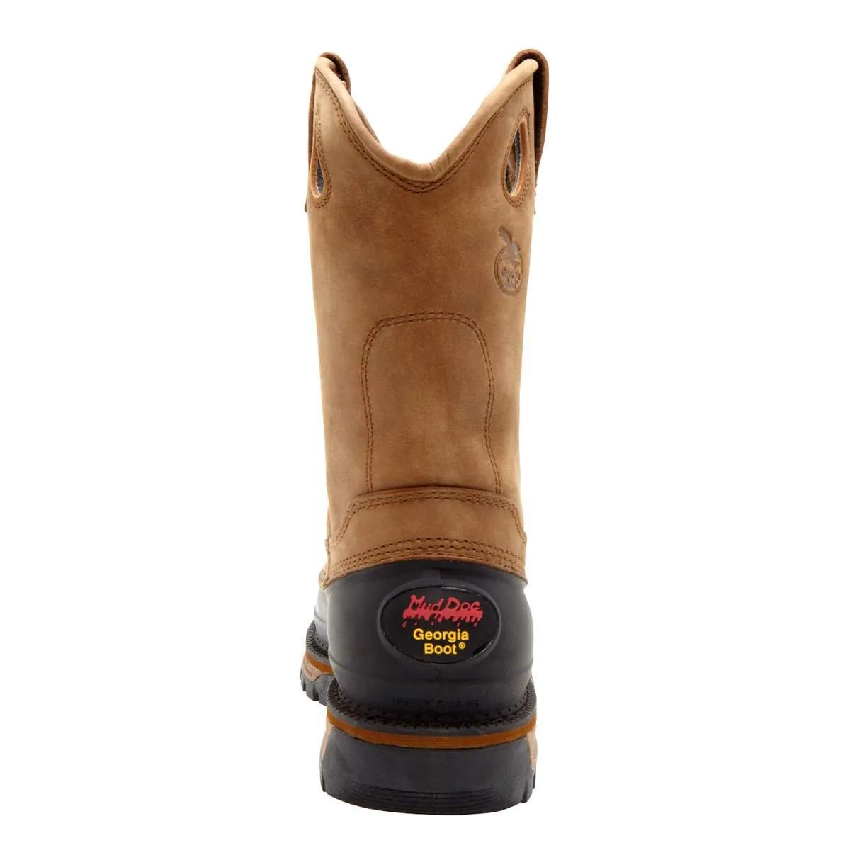 Georgia MudDog Mens Brown Leather Steel Toe Wellington Work Boots