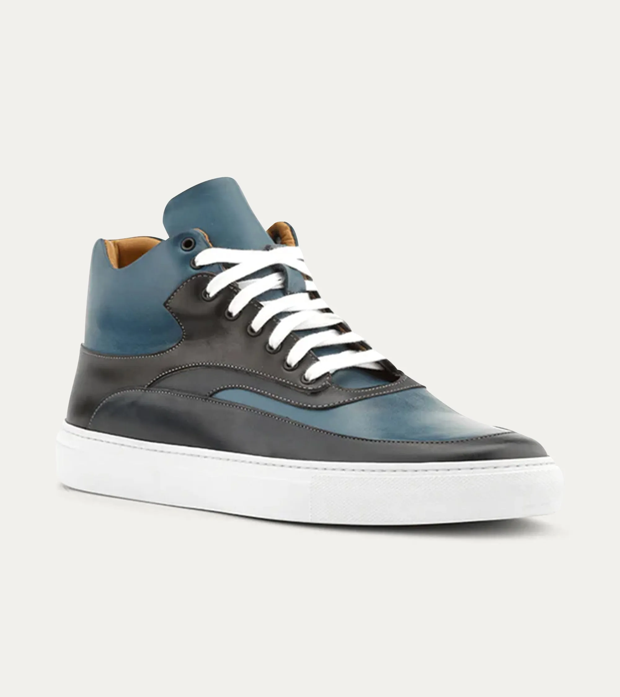 High Top Sneakers In Dk Blue & Cobalt