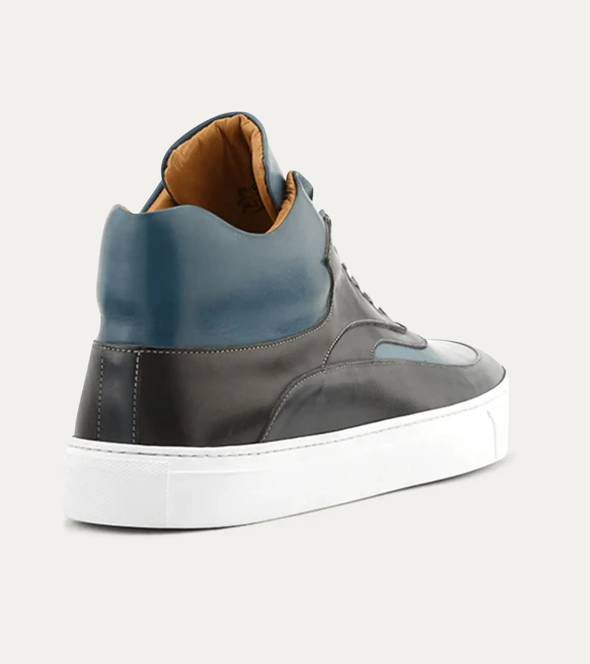 High Top Sneakers In Dk Blue & Cobalt