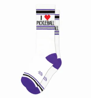 I ❤️  Pickleball (White) Unisex Crew Socks