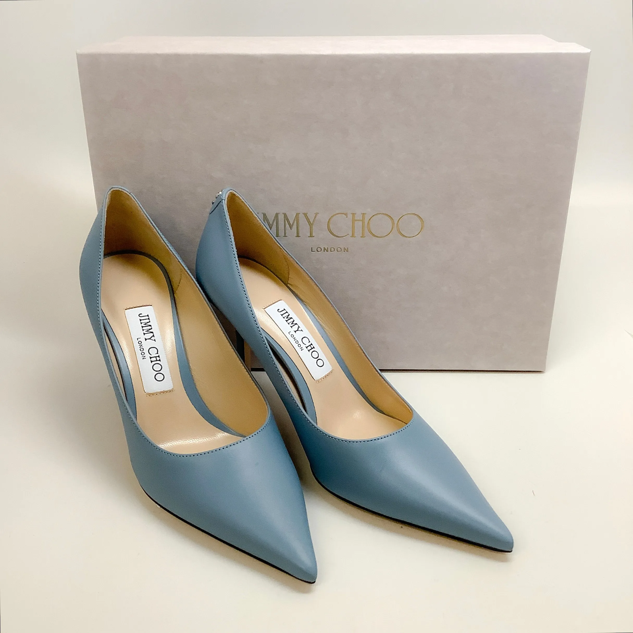 Jimmy Choo Smoky Blue Leather Love 85 Pumps