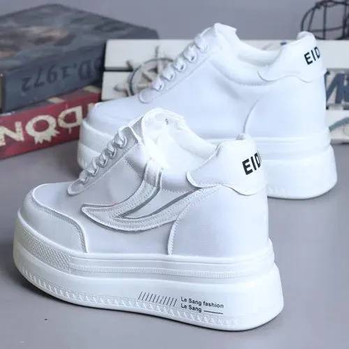 Joskaa 2024 New White Shoes Platform Sneakers