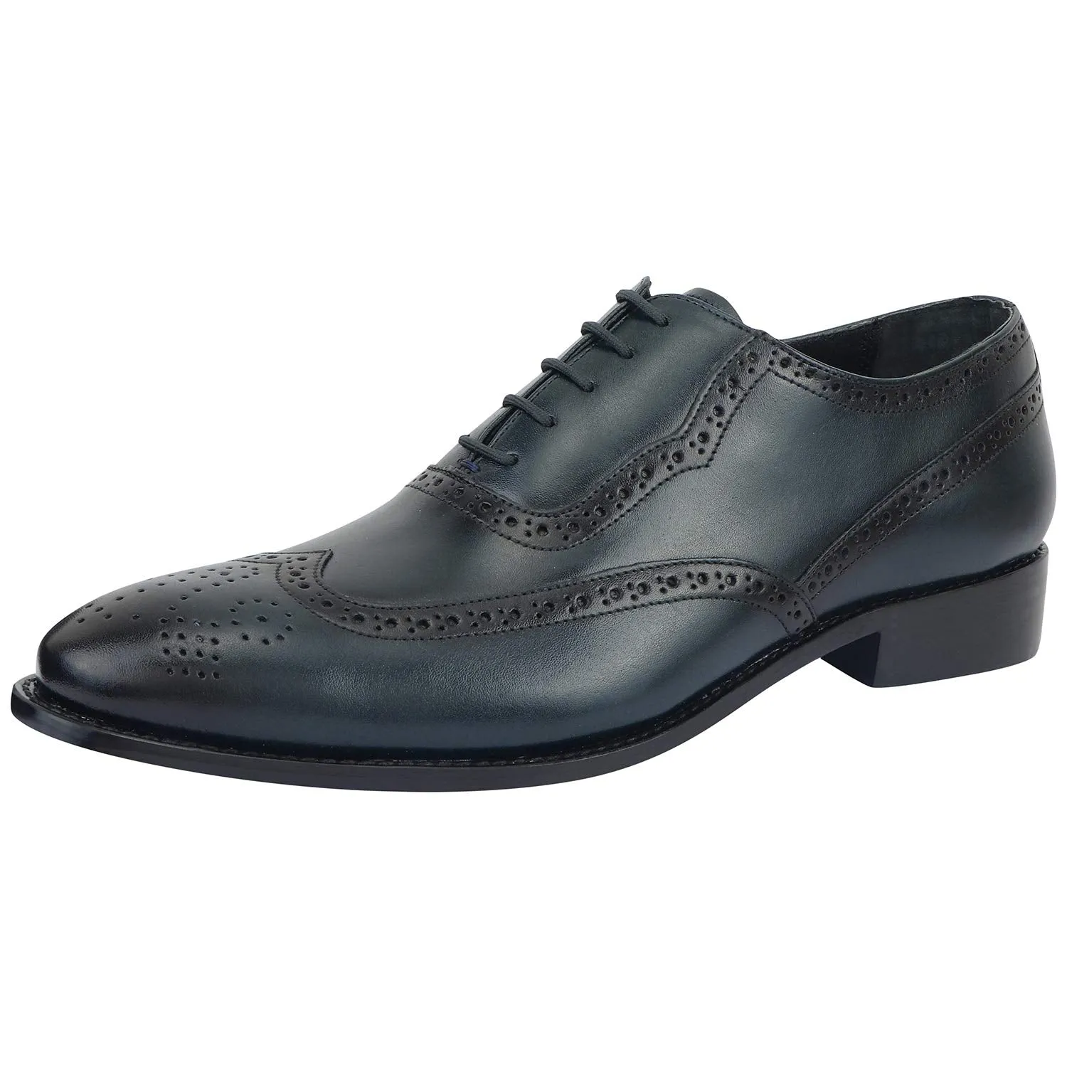 LIBERTYZENO Mens Wingtip Genuine Leather Oxford Dress Shoes 920 Navy