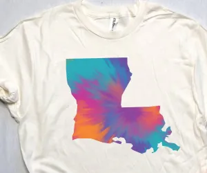 Louisiana Proud Tie-Dye Crewneck Tee