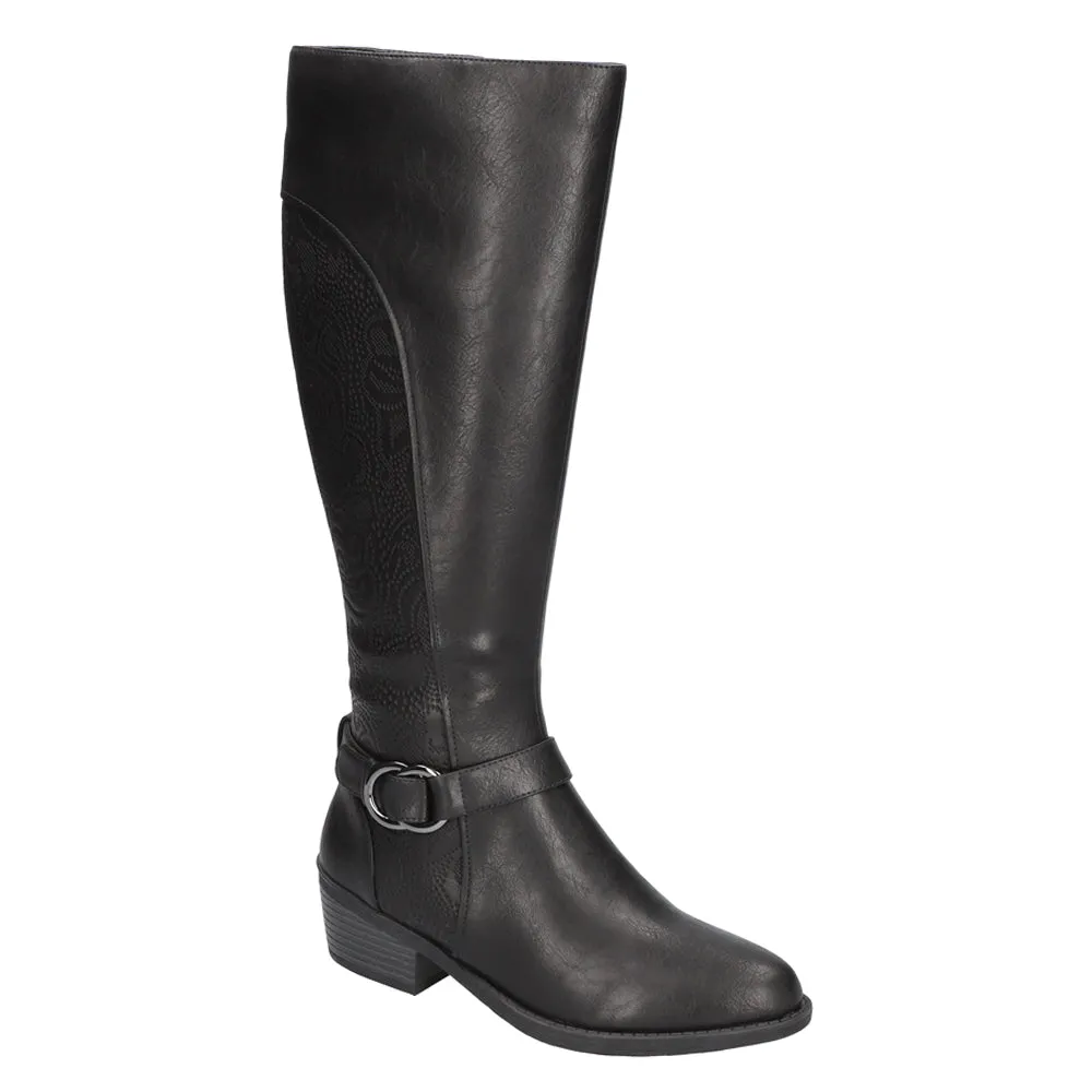 Luella Embossed Zippered Riding Boots