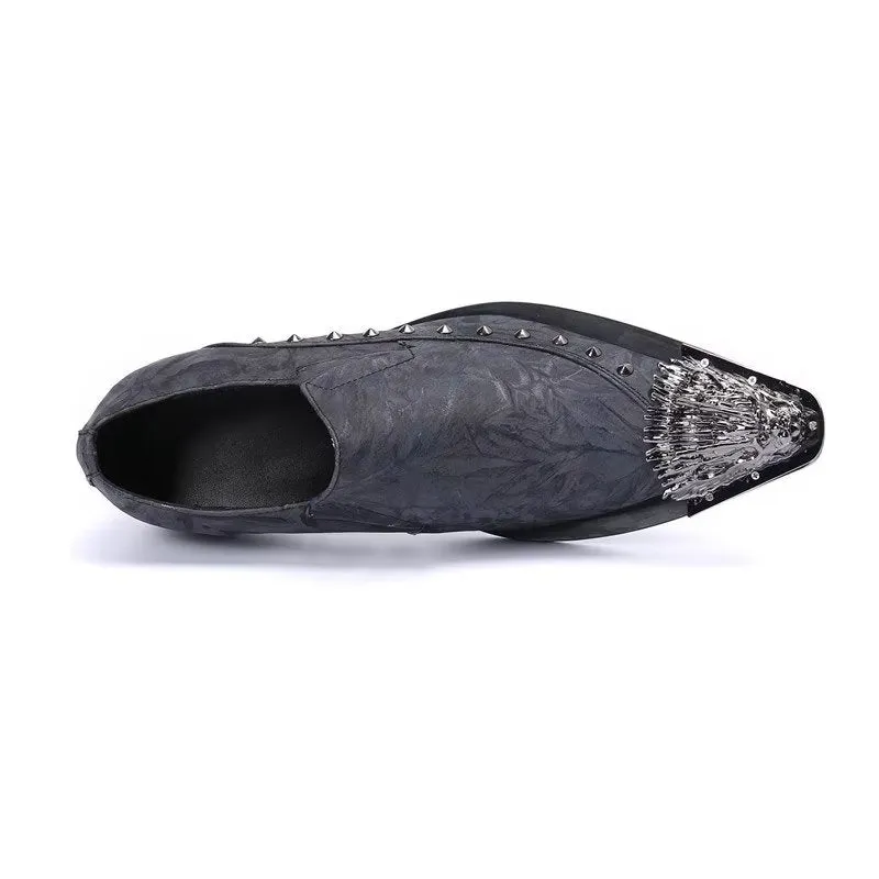 Luxe Exotic Genuine Leather Pointed Toe Slip-ons