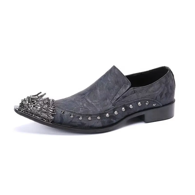 Luxe Exotic Genuine Leather Pointed Toe Slip-ons