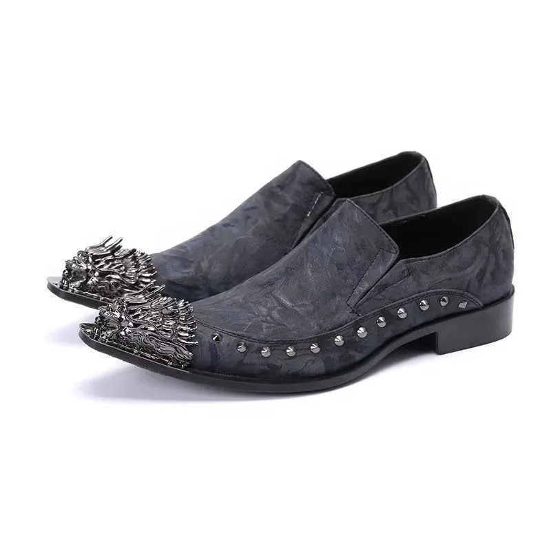 Luxe Exotic Genuine Leather Pointed Toe Slip-ons