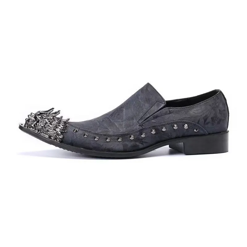 Luxe Exotic Genuine Leather Pointed Toe Slip-ons