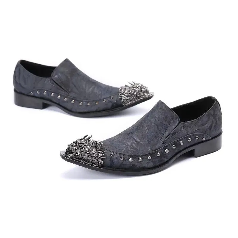 Luxe Exotic Genuine Leather Pointed Toe Slip-ons