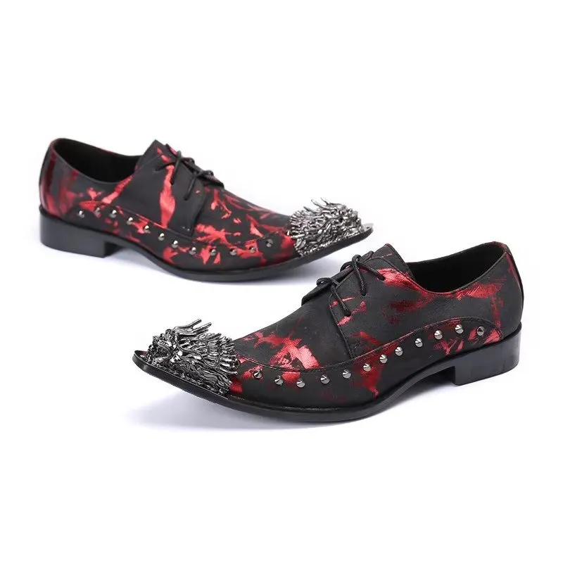 Luxe Exotic Pattern Genuine Leather Derbies