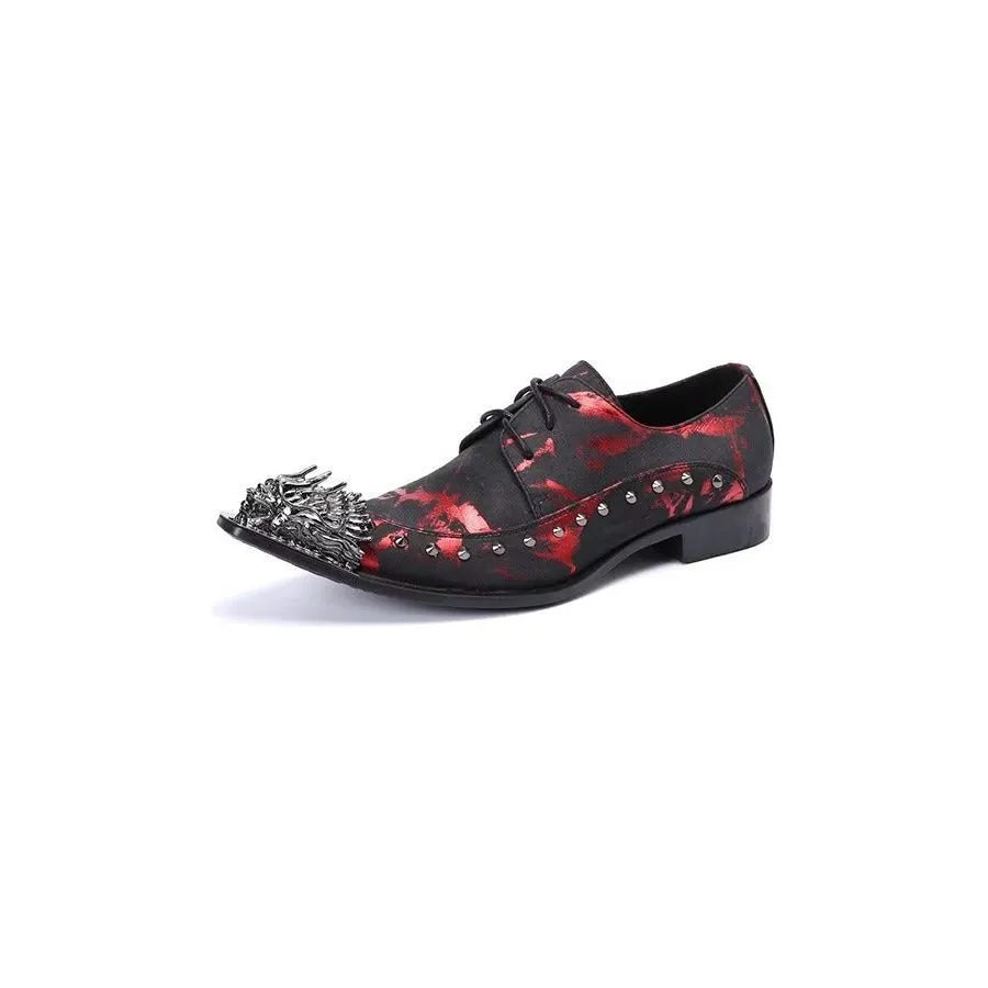 Luxe Exotic Pattern Genuine Leather Derbies