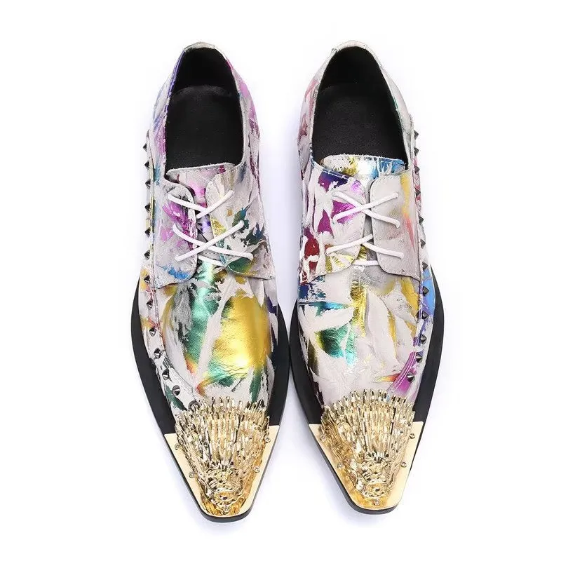 Luxe Exotic Pattern Genuine Leather Derbies