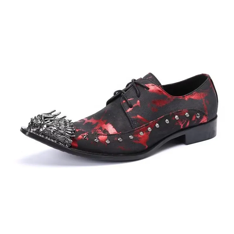 Luxe Exotic Pattern Genuine Leather Derbies