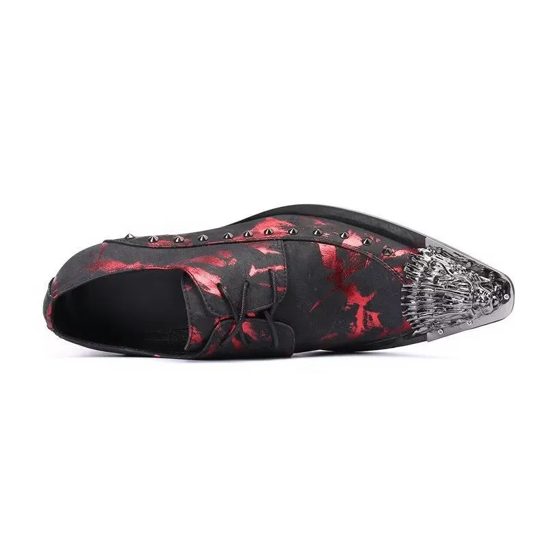 Luxe Exotic Pattern Genuine Leather Derbies