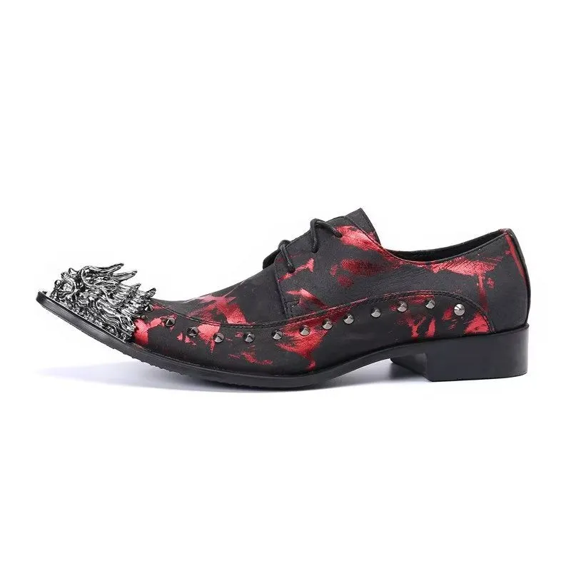 Luxe Exotic Pattern Genuine Leather Derbies