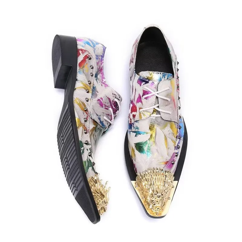 Luxe Exotic Pattern Genuine Leather Derbies