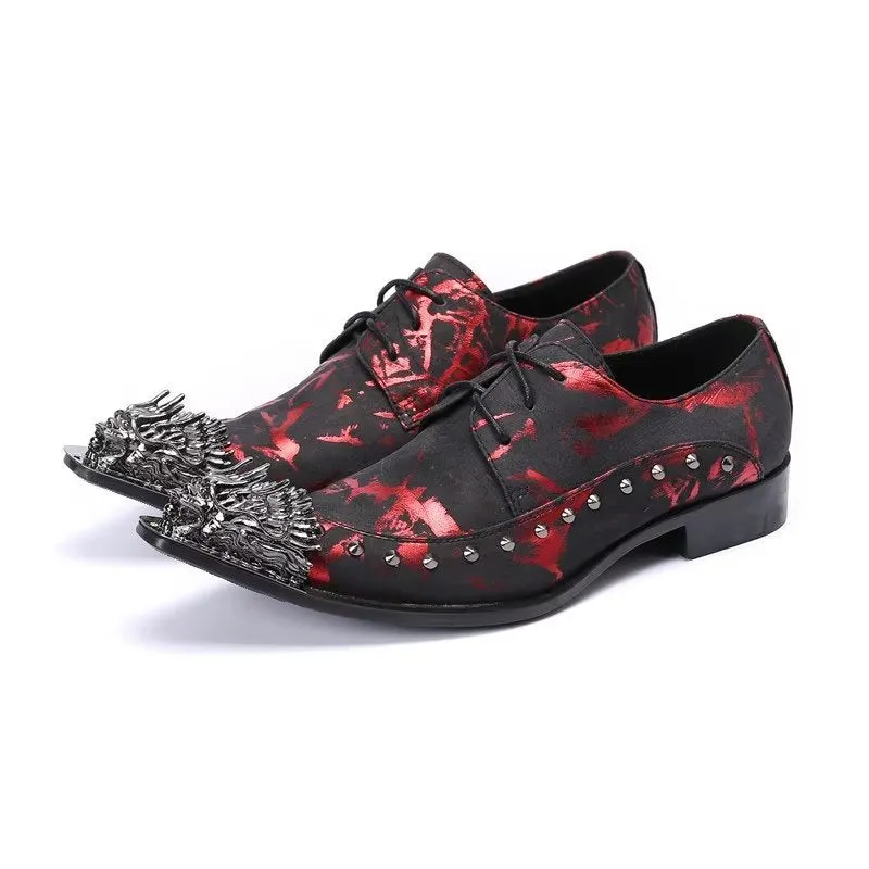 Luxe Exotic Pattern Genuine Leather Derbies