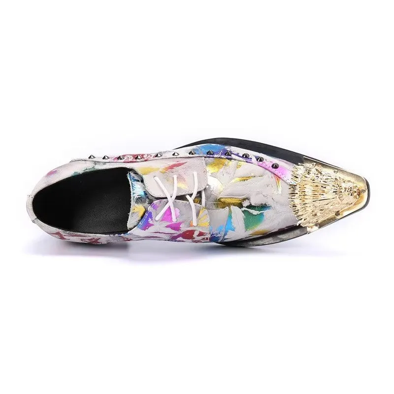 Luxe Exotic Pattern Genuine Leather Derbies