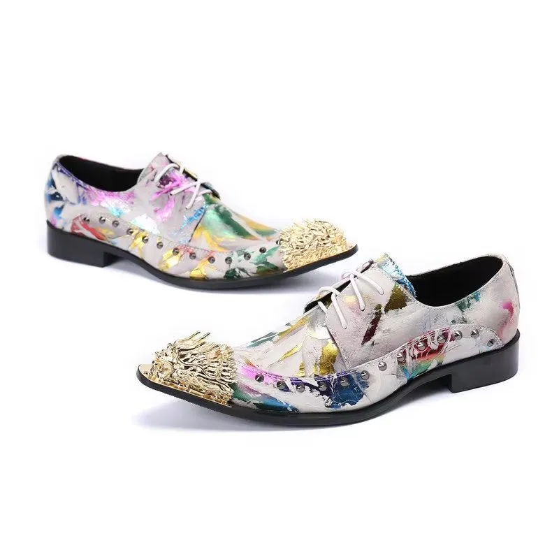 Luxe Exotic Pattern Genuine Leather Derbies