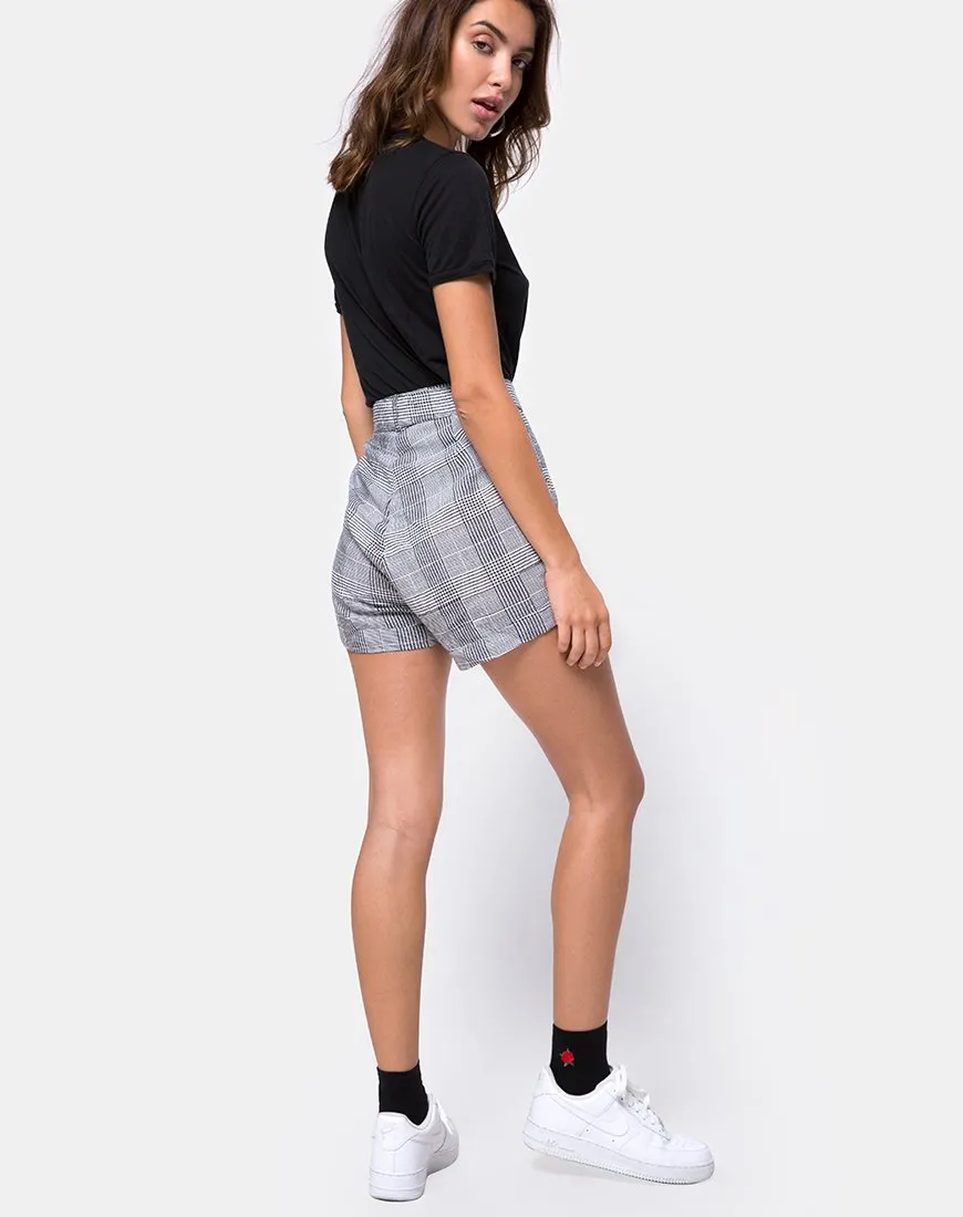 Melange High Waist Short in Grey Charles Check