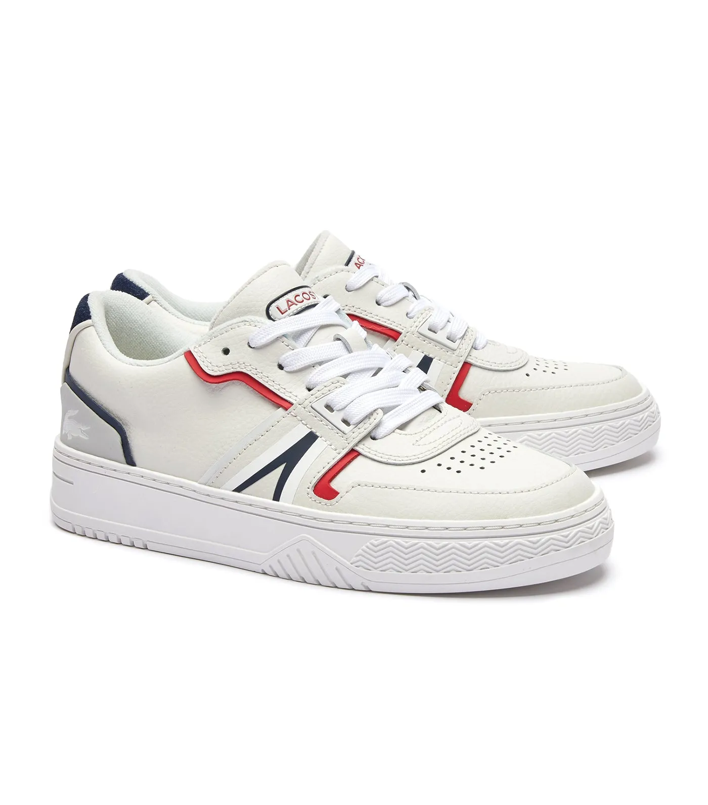 Men's L001 0321 1 Leather Sneakers White/Navy/Red