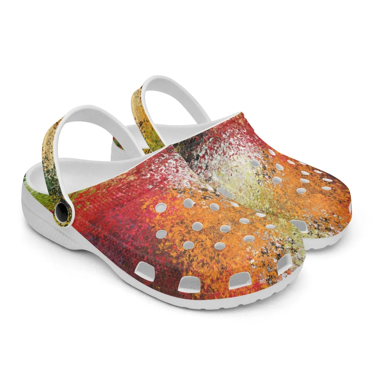 Men's Lightweight Clogs Red Abstract