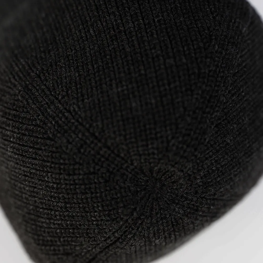 Merino Fisherman Beanie (Black Melange)