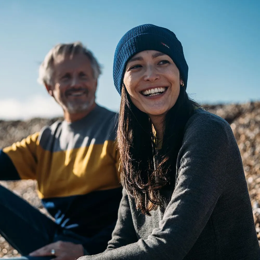 Merino Fisherman Beanie (Navy)