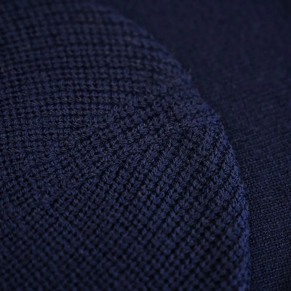 Merino Fisherman Beanie (Navy)