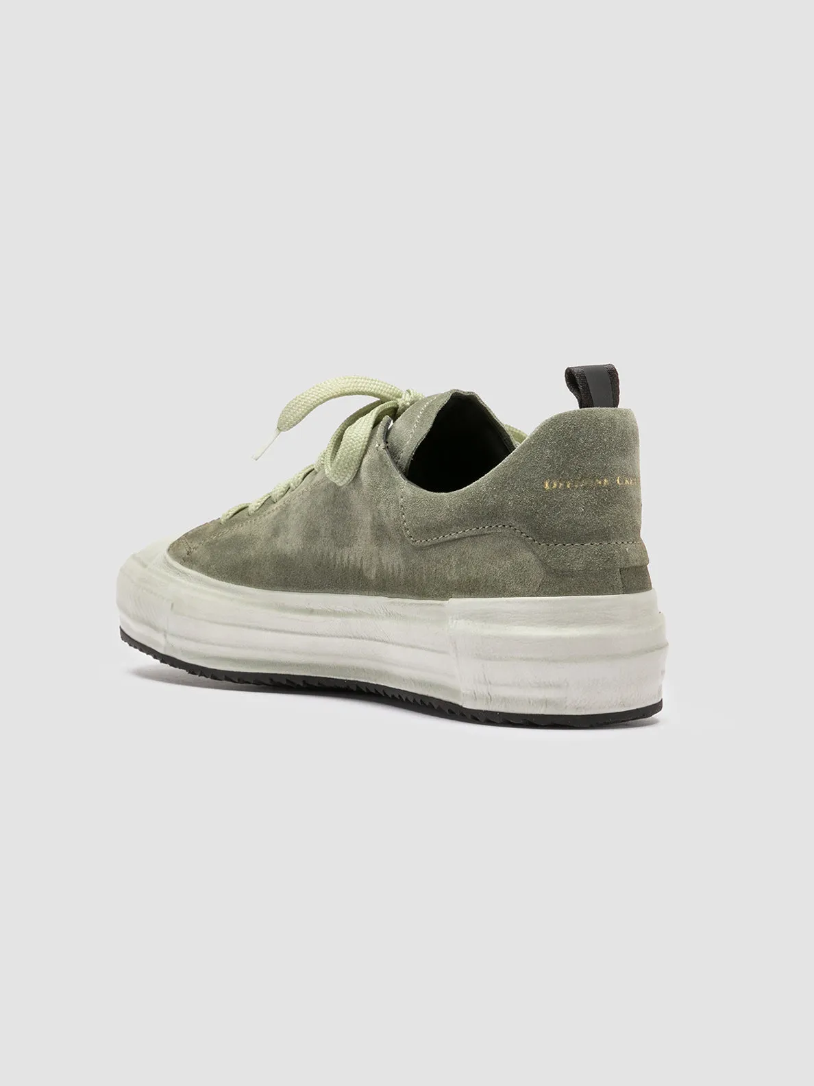 MES 009 - Green Leather and Suede Low Top Sneakers