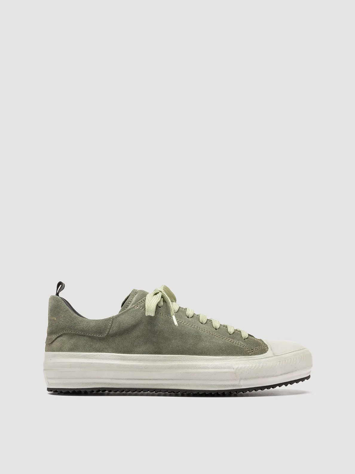 MES 009 - Green Leather and Suede Low Top Sneakers