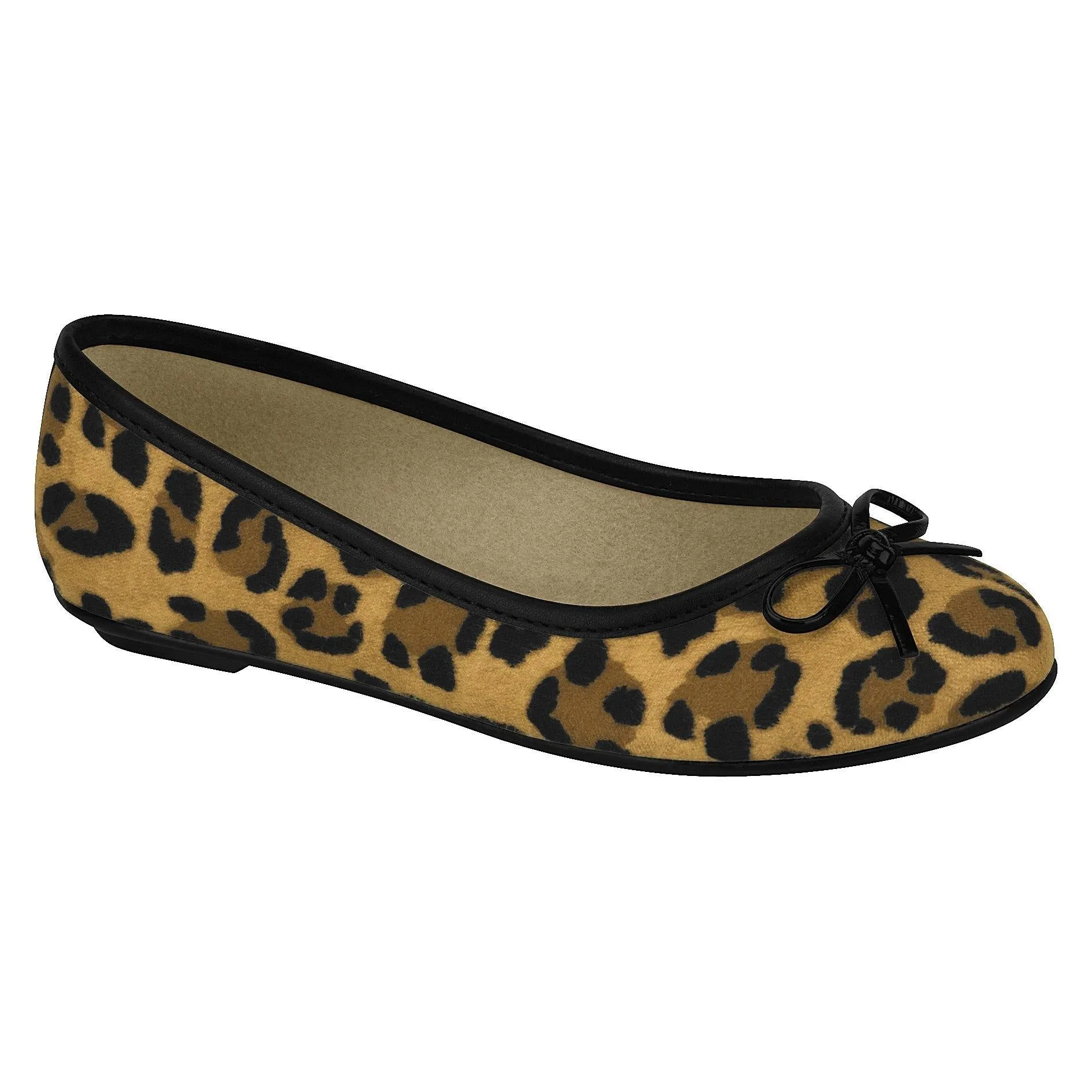 Molekinha 2052-394 Girls Round Toe Ballerina Flat in Leopard