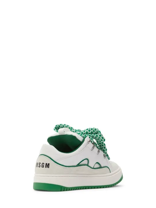 MSGM   Leather lace-up sneakers 