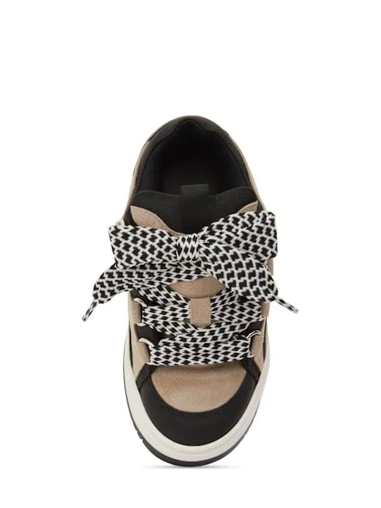 MSGM   Leather lace-up sneakers 